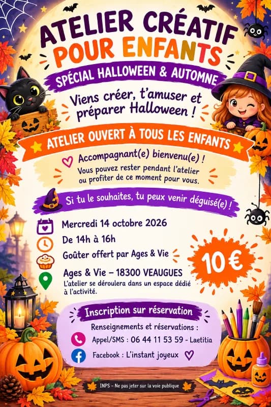 Image 1 : Atelier créatif pour enfants spécial halloween et autmone background
