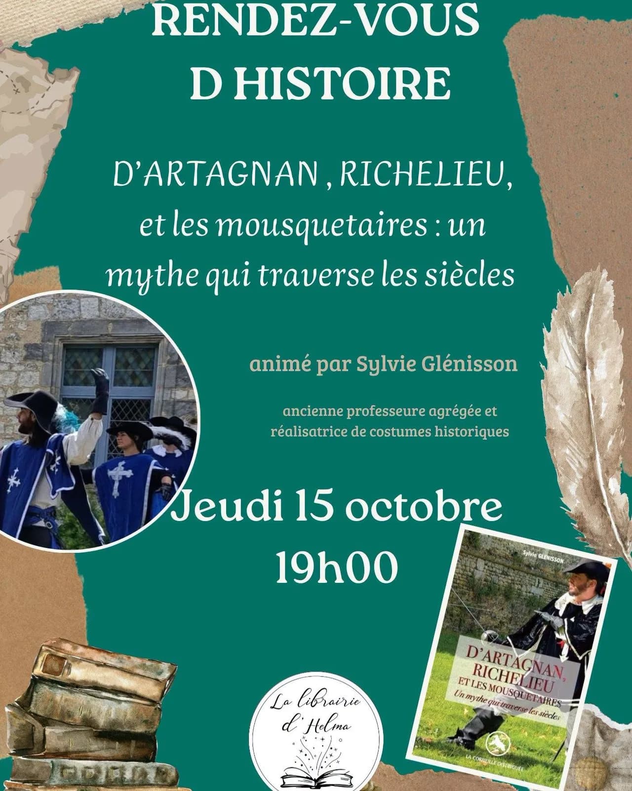 Image 1 : RDV d'Histoire à la librairie d'Helma background