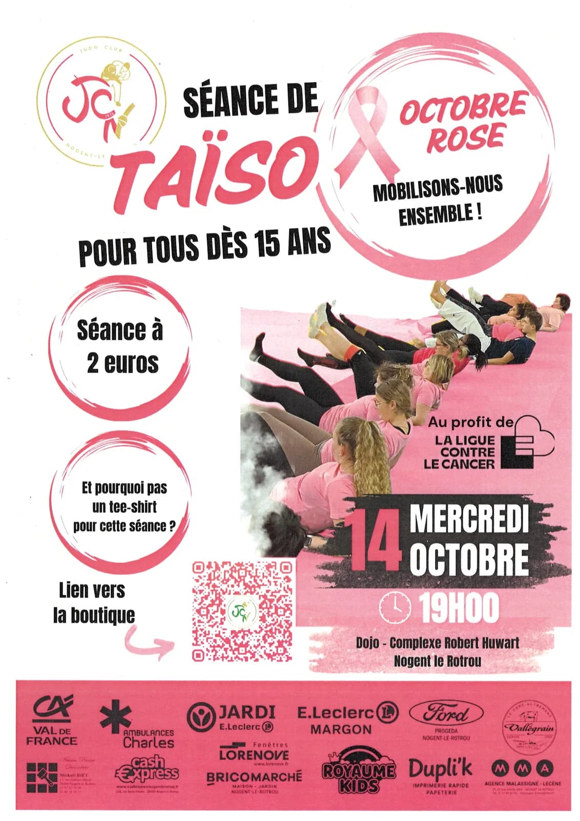 Image 1 : Mobilisation pour Octobre Rose - Séance Taïso au Judo Club background
