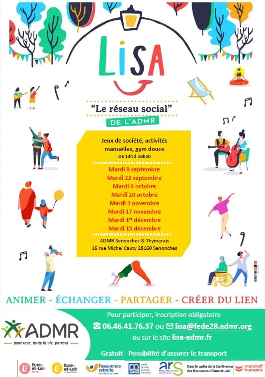 Image 1 : Activités et Animations Seniors - LISA le réseau social ADMR background