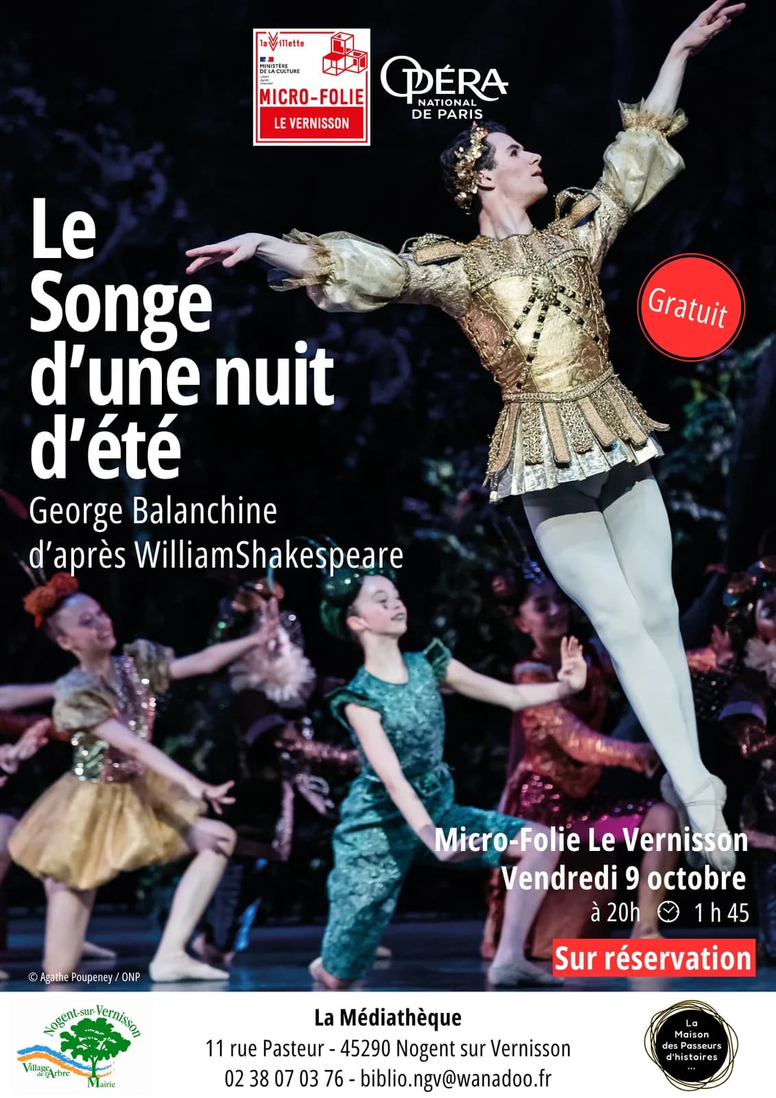 Image 1 : Diffusion du ballet "Songe d'une nuit d'été" background