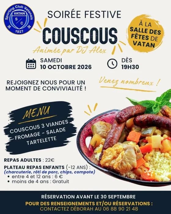 Image 1 : Soirée "couscous" du SC Vatan background