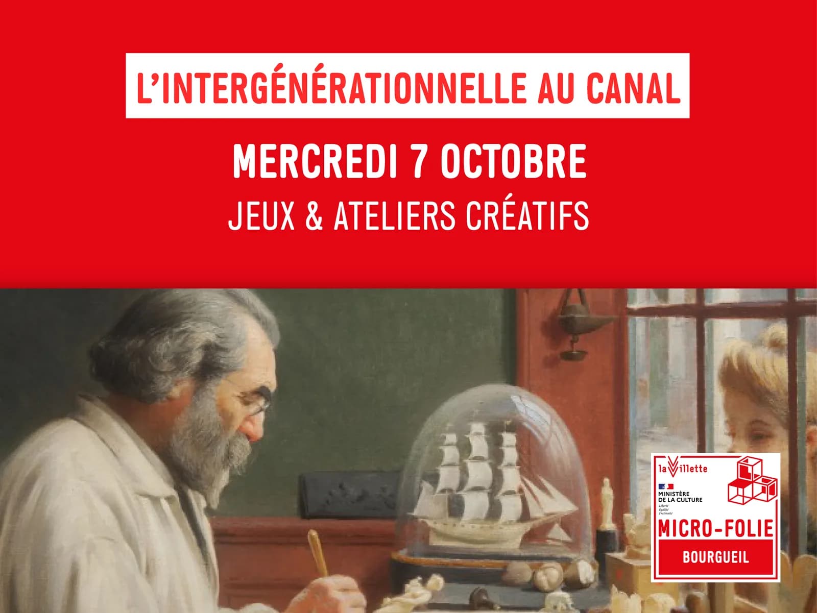 Image 1 : Les ateliers de la Microfolie / L’intergénérationnelle au canal background