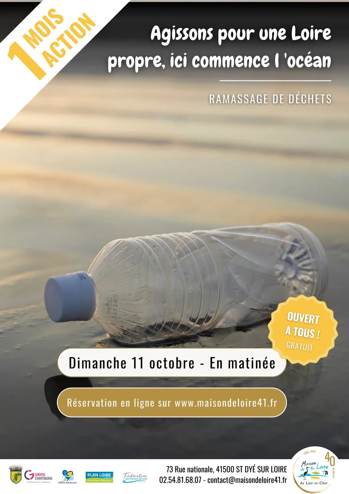 Image 1 : Octobre Un Mois Une Action Agissons pour une Loire propre avec la Maison de la Loire background