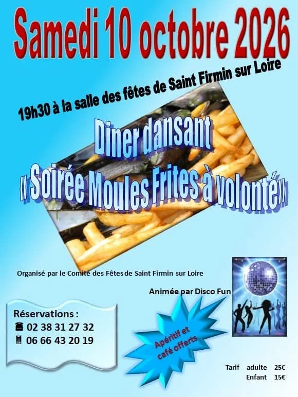 Image 1 : Dîner dansant "Soirée Moules Frites à volonté" background