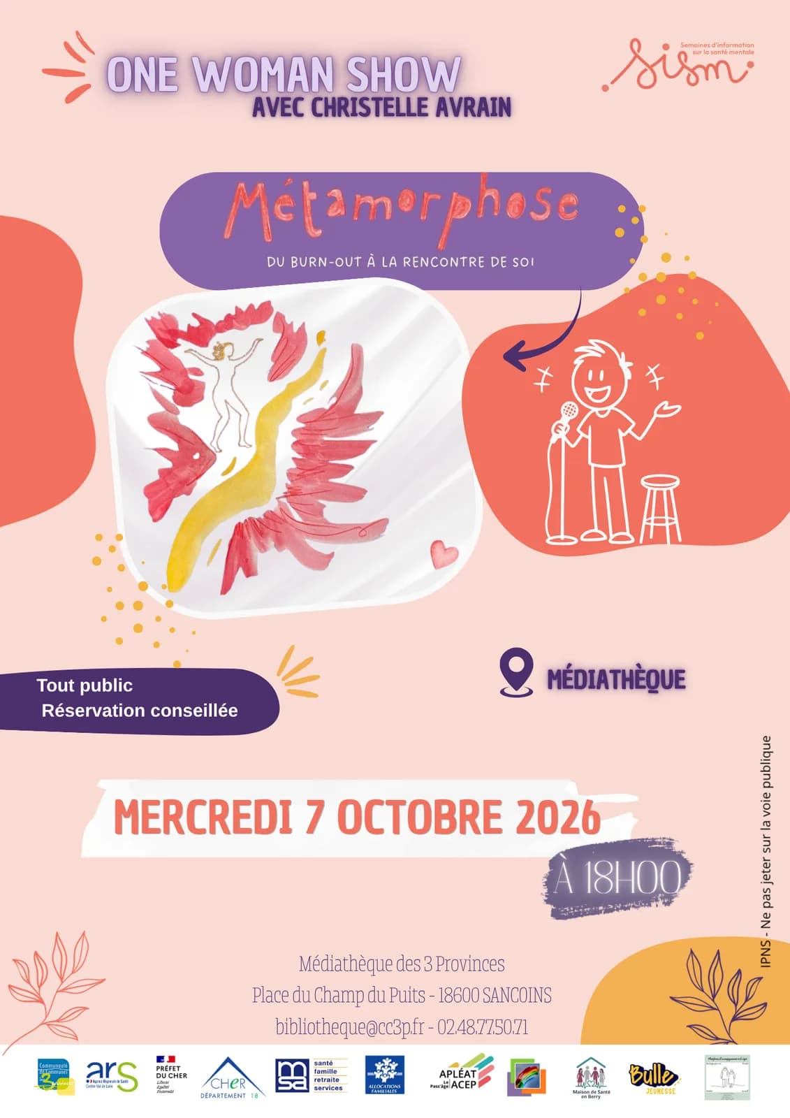 Image 1 : One Woman Show avec Christelle Avrain : « Métamorphose » background