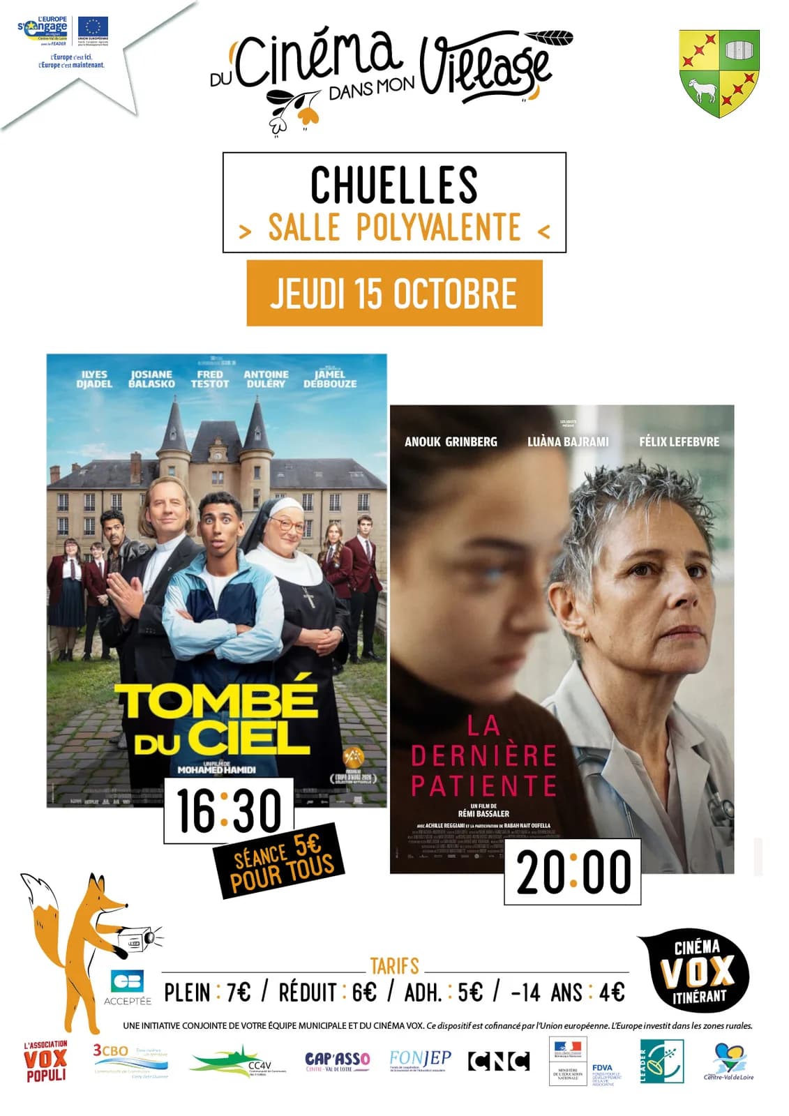 Image 1 : Du cinéma dans mon village : “Tombé du ciel” & "La dernière patiente" background