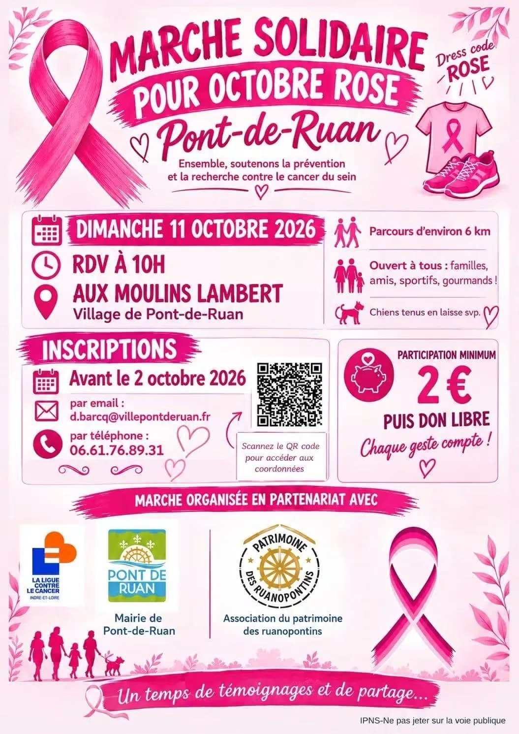 Image 1 : Marche solidaire, octobre rose background