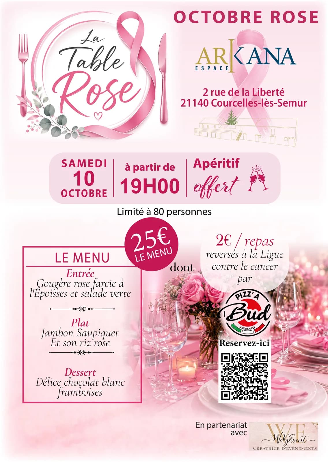 Image 1 : La Table Rose à l'Espace Arkana background