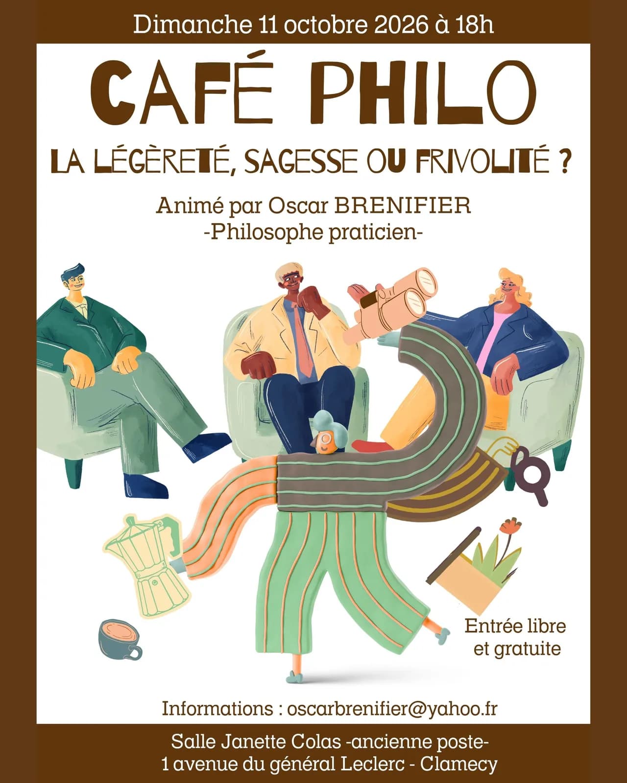 Image 1 : Café Philo : La légèreté, sagesse ou frivolité ? background