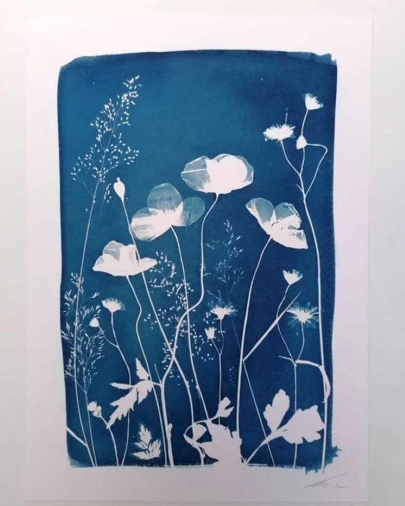 Image 1 : Expérience de Destination : je créé mon cyanotype avec les fleurs du Jardin Christian Dior background