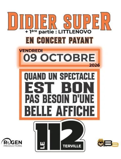 Image 1 : Concert de DIDIER SUPER + Littlenovo background