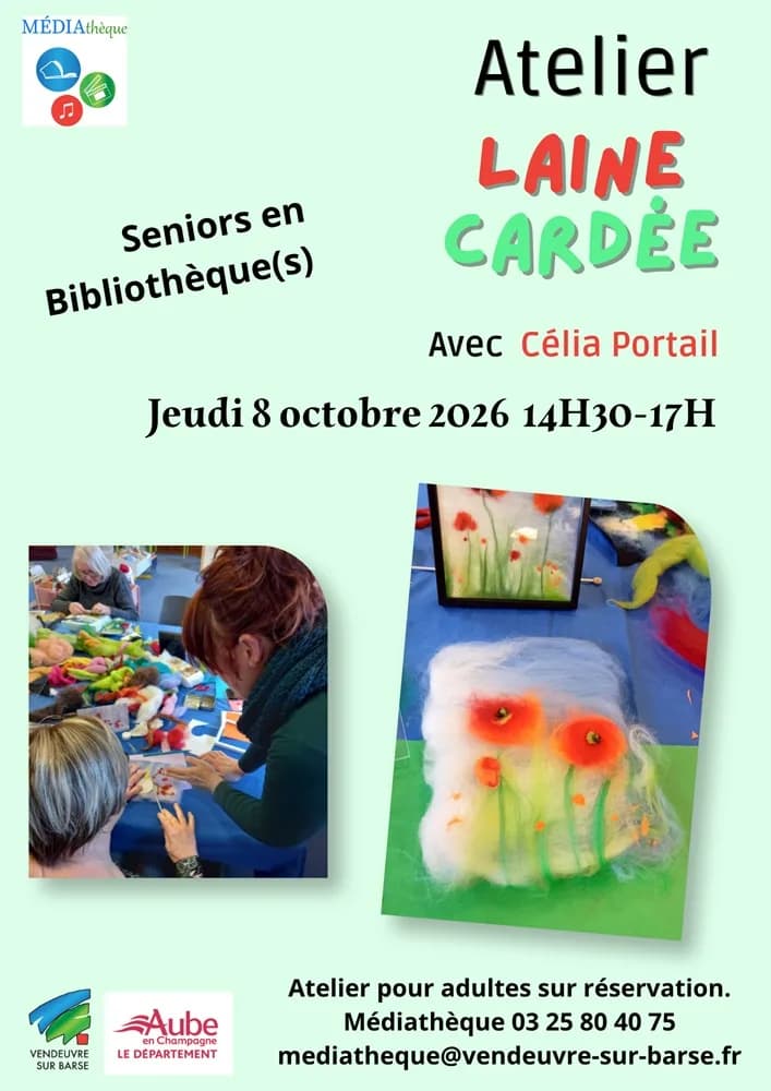 Image 1 : Atelier seniors : Laine cardée background