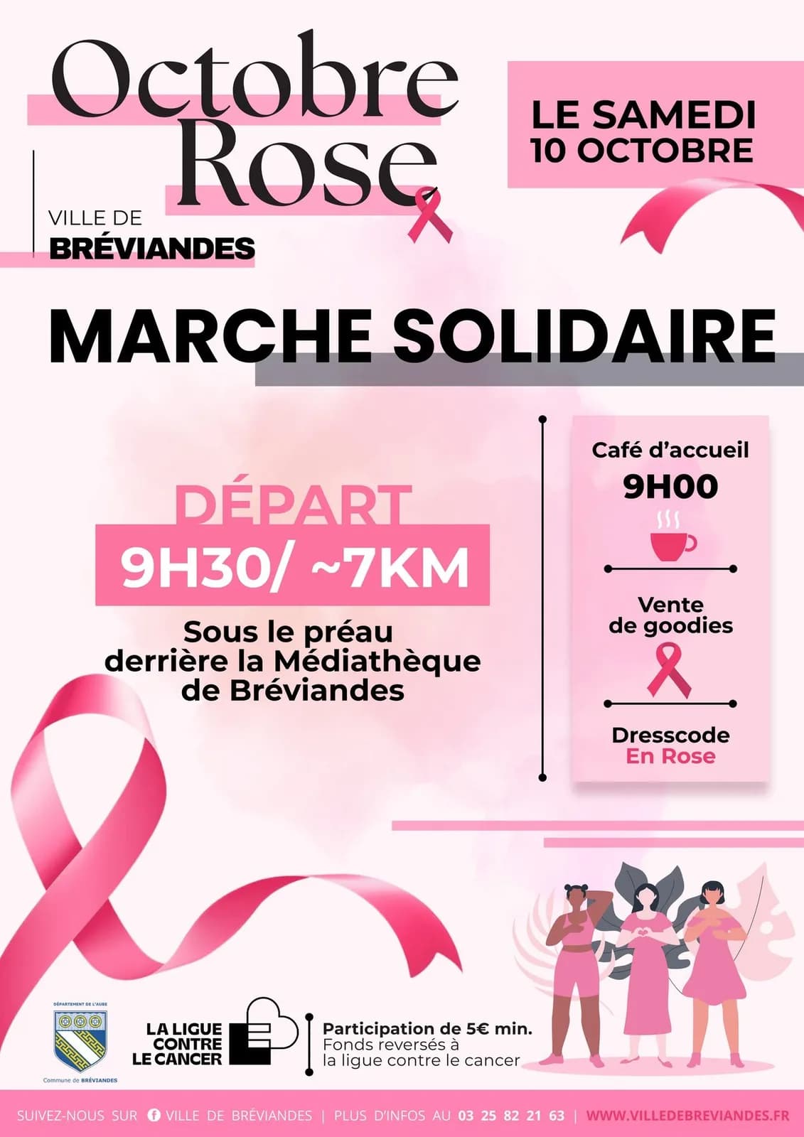 Image 1 : Octobre Rose - Marche Solidaire à Bréviandes background
