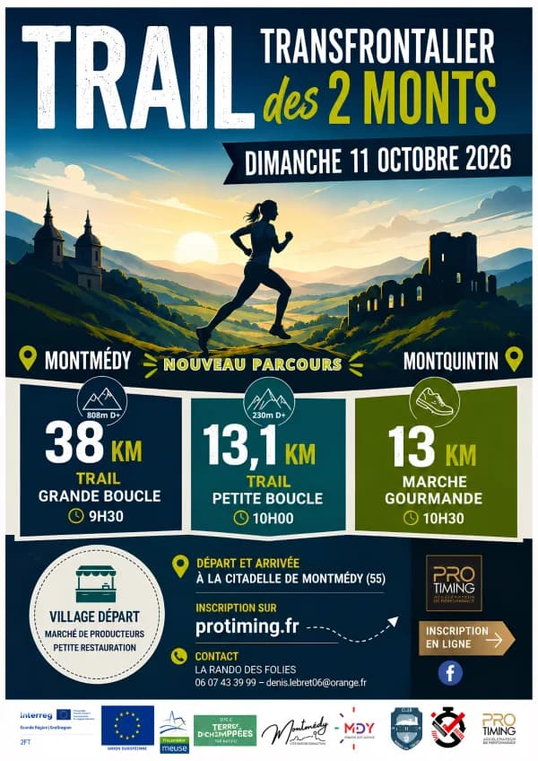 Image 1 : Trail transfrontalier des 2 monts 2026 background