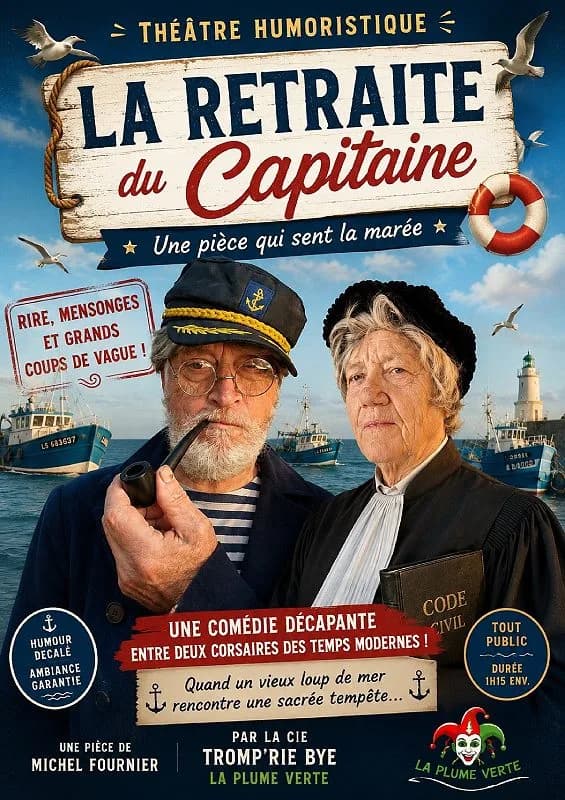 Image 1 : "La retraite du Capitaine" par la Cie Tromp'Rie bye la Plume Verte background