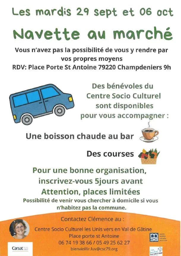 Image 1 : CSC : Navette pour le marché Coulonges/l'Autize background