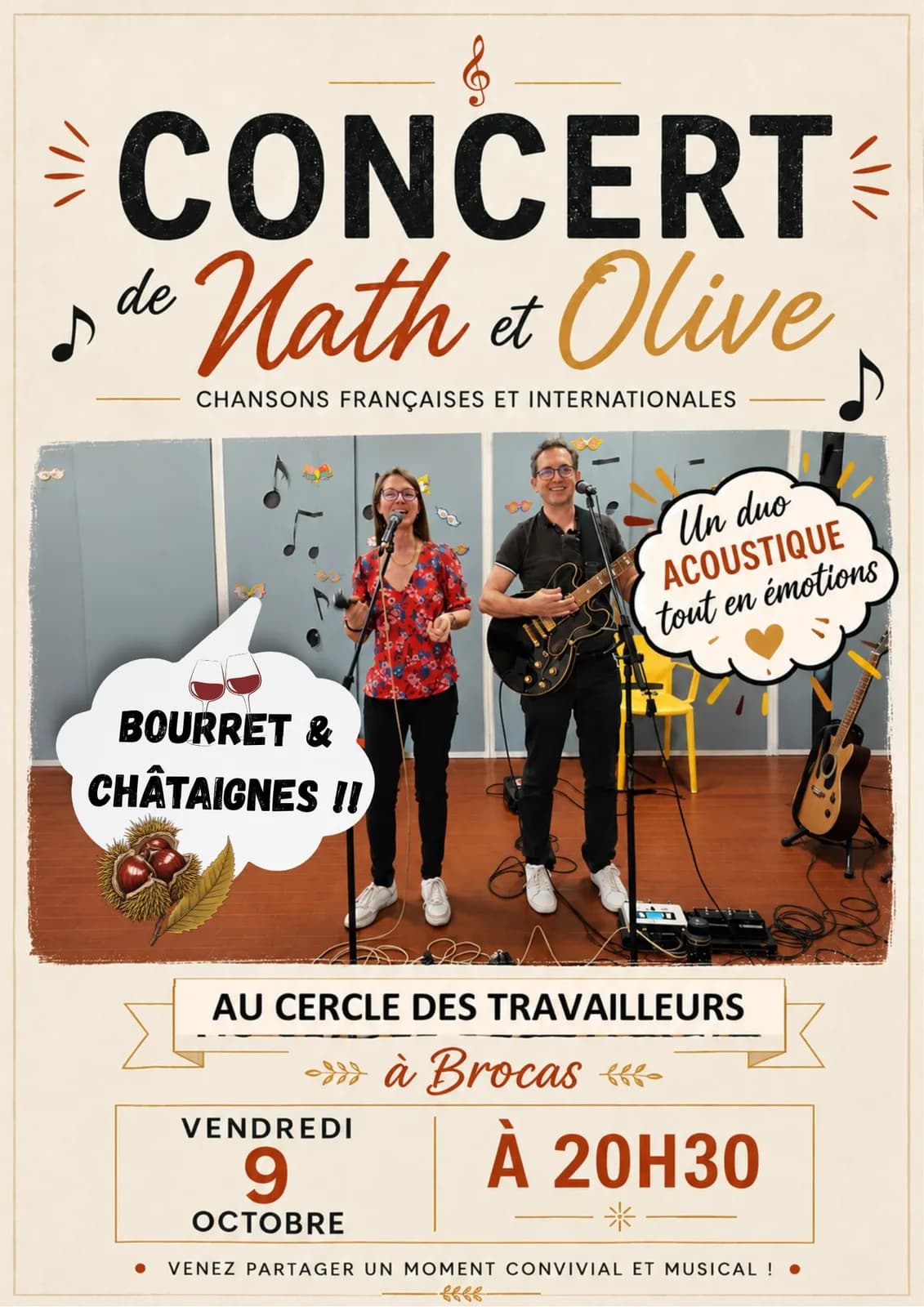 Image 1 : CONCERT DUO CORDES VOCALES + BOURRET CHATAIGNES background