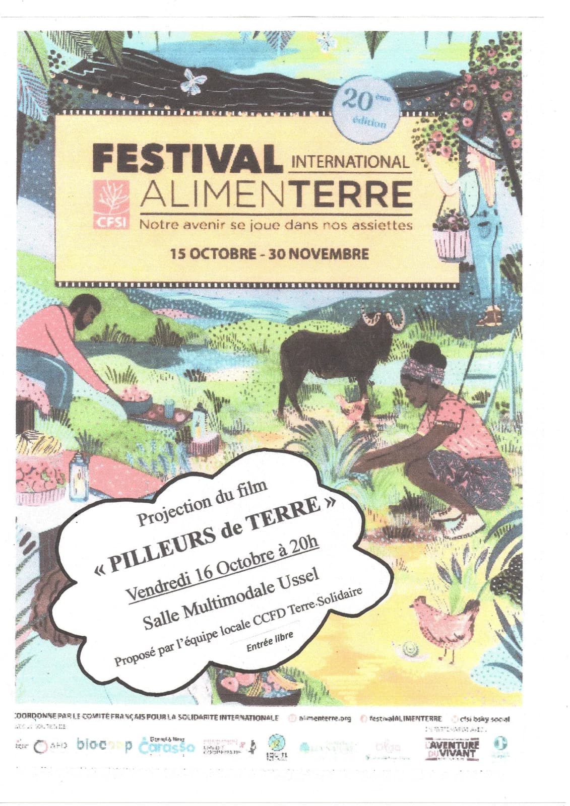 Image 1 : Projection du film "Pilleurs de terre" background