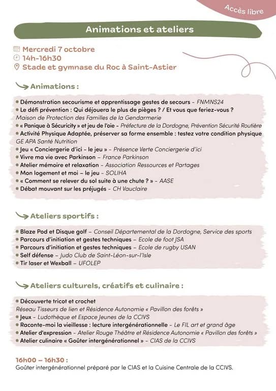 Image 2 : Semaine Bleue : animations et ateliers background