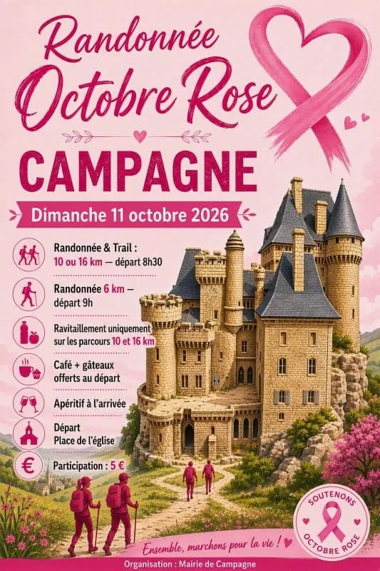 Image 1 : Octobre rose - Randonnée à Campagne background