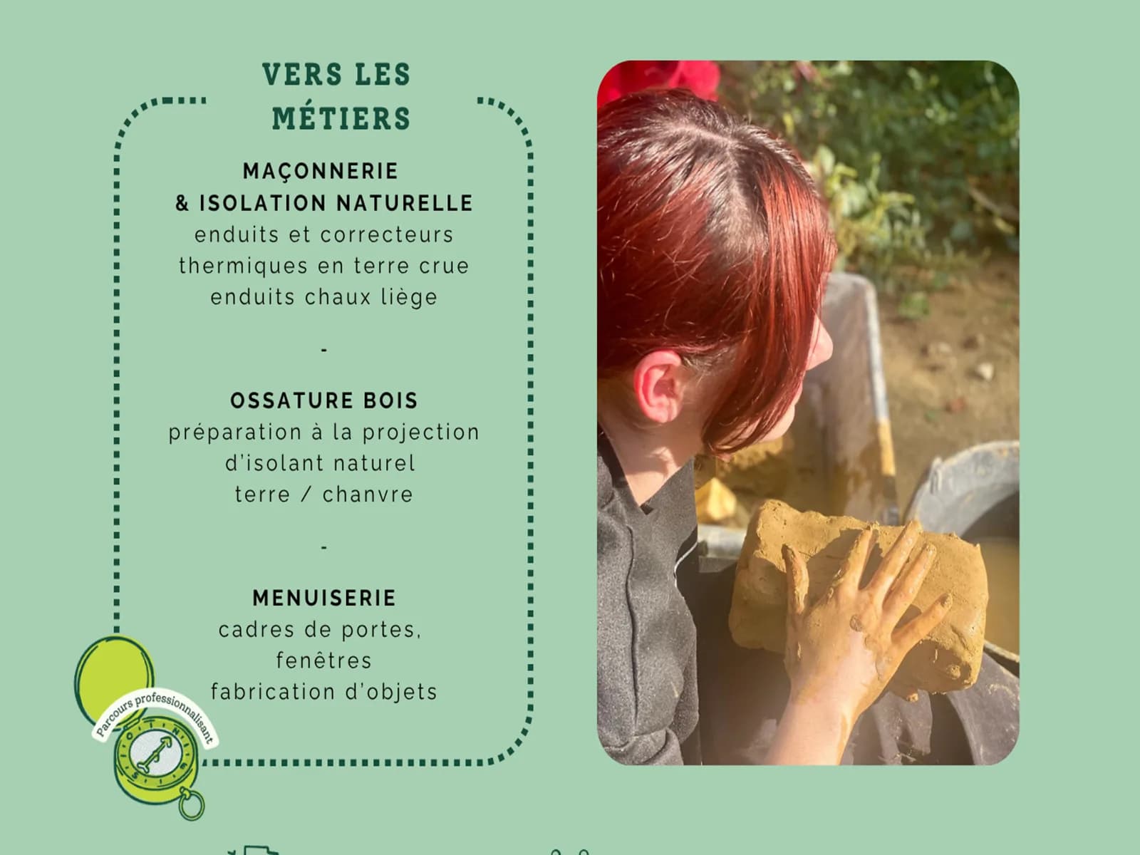 Image 1 : Stage professionnalisant Métiers Bois et Terre background