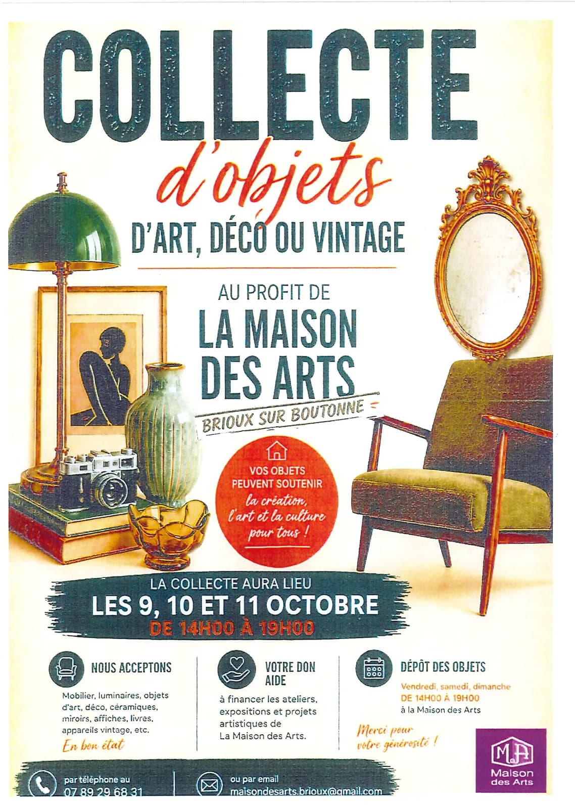 Image 1 : Collecte d'objets anciens, vintage ou déco background
