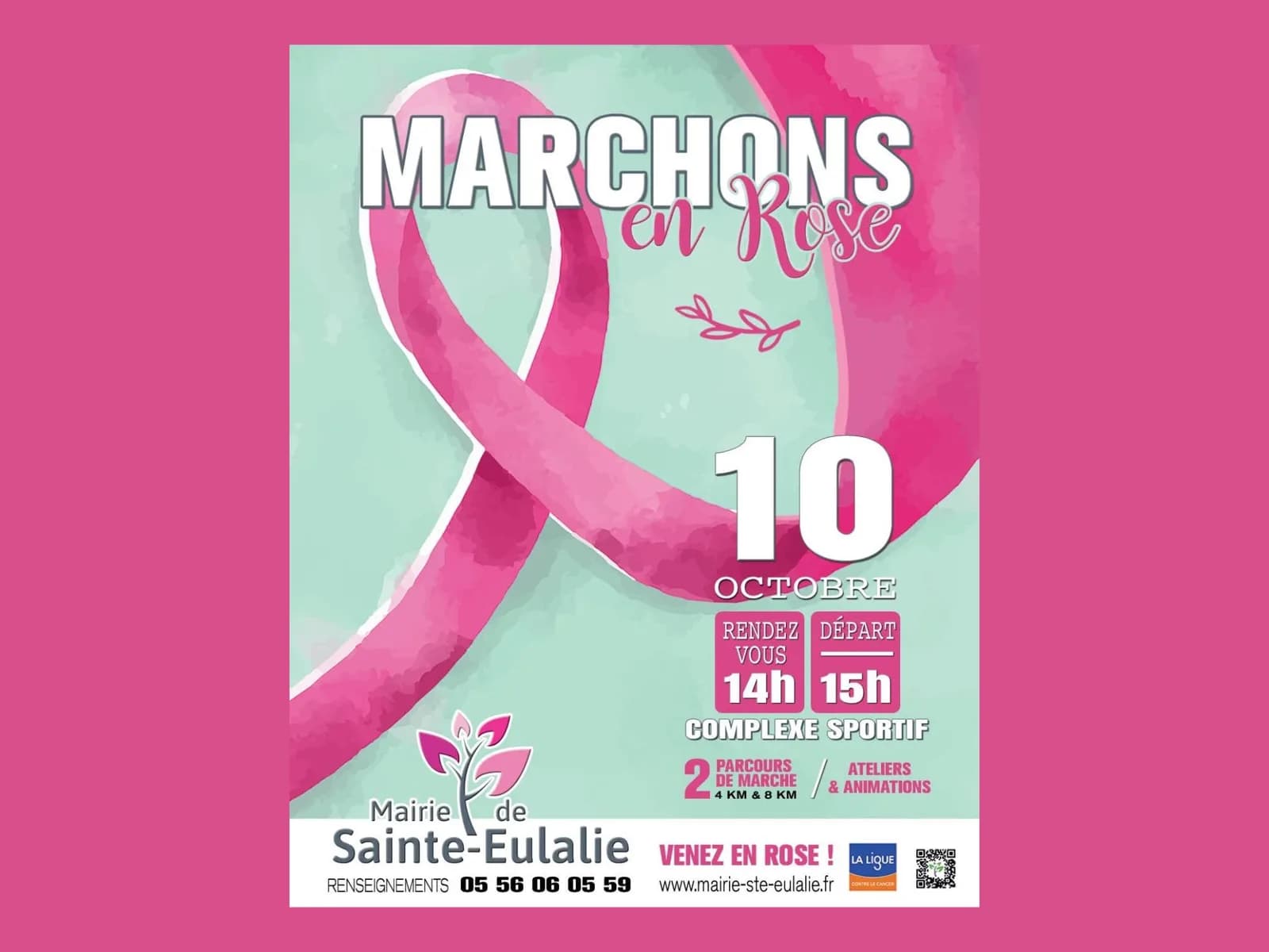 Image 1 : Marchons en rose background
