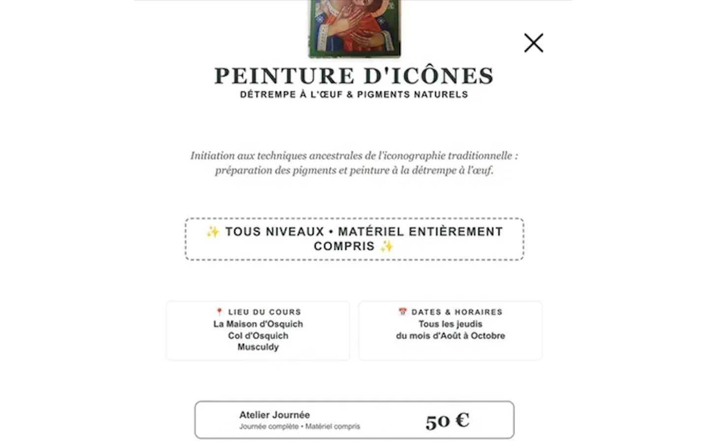 Image 1 : Atelier : peinture d'icônes background