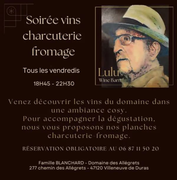 Image 3 : Soirée vins charcuterie et fromage au Domaine des Allégrets background