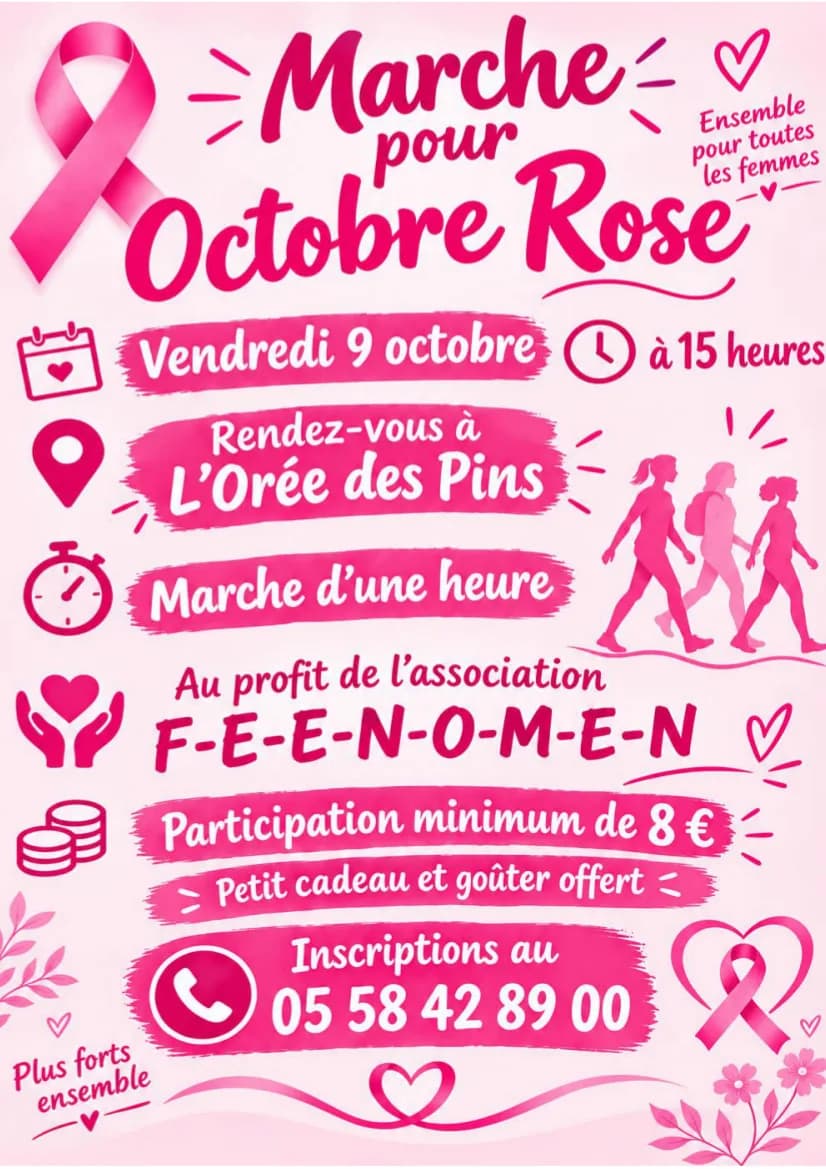 Image 1 : Marche pour Octobre rose avec l'EHPAD background