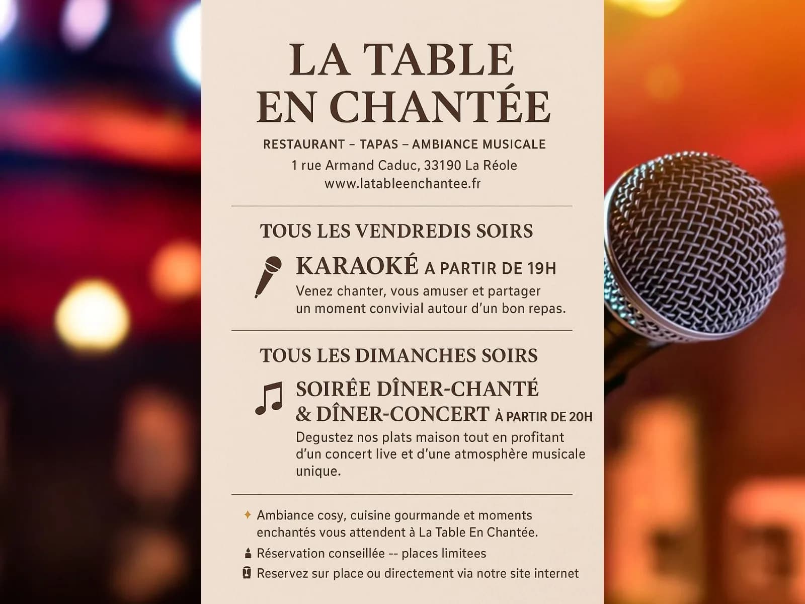 Image 1 : Soirée karaoké background