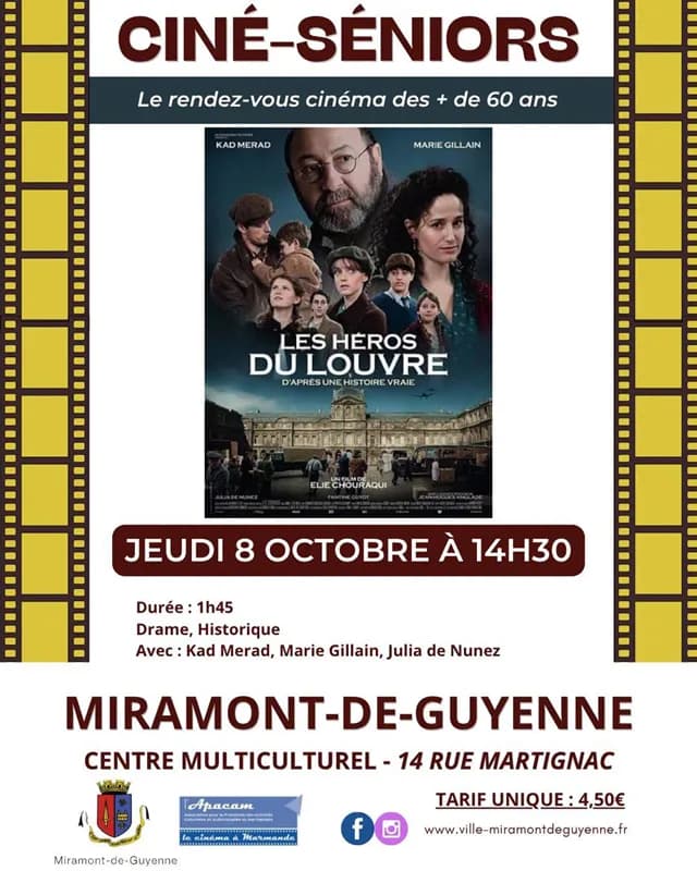 Image 1 : Ciné-séniors : Les héros du louvre background