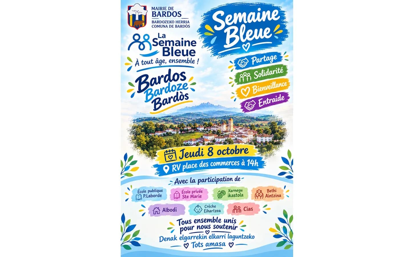 Image 1 : La semaine bleue : marche bleue background