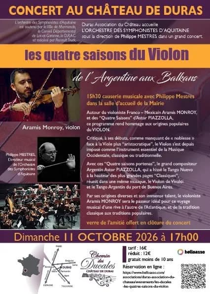 Image 2 : Concert "Les Quatre Saisons du Violon"(de l'Argentine aux Balkans) au Château de Duras background