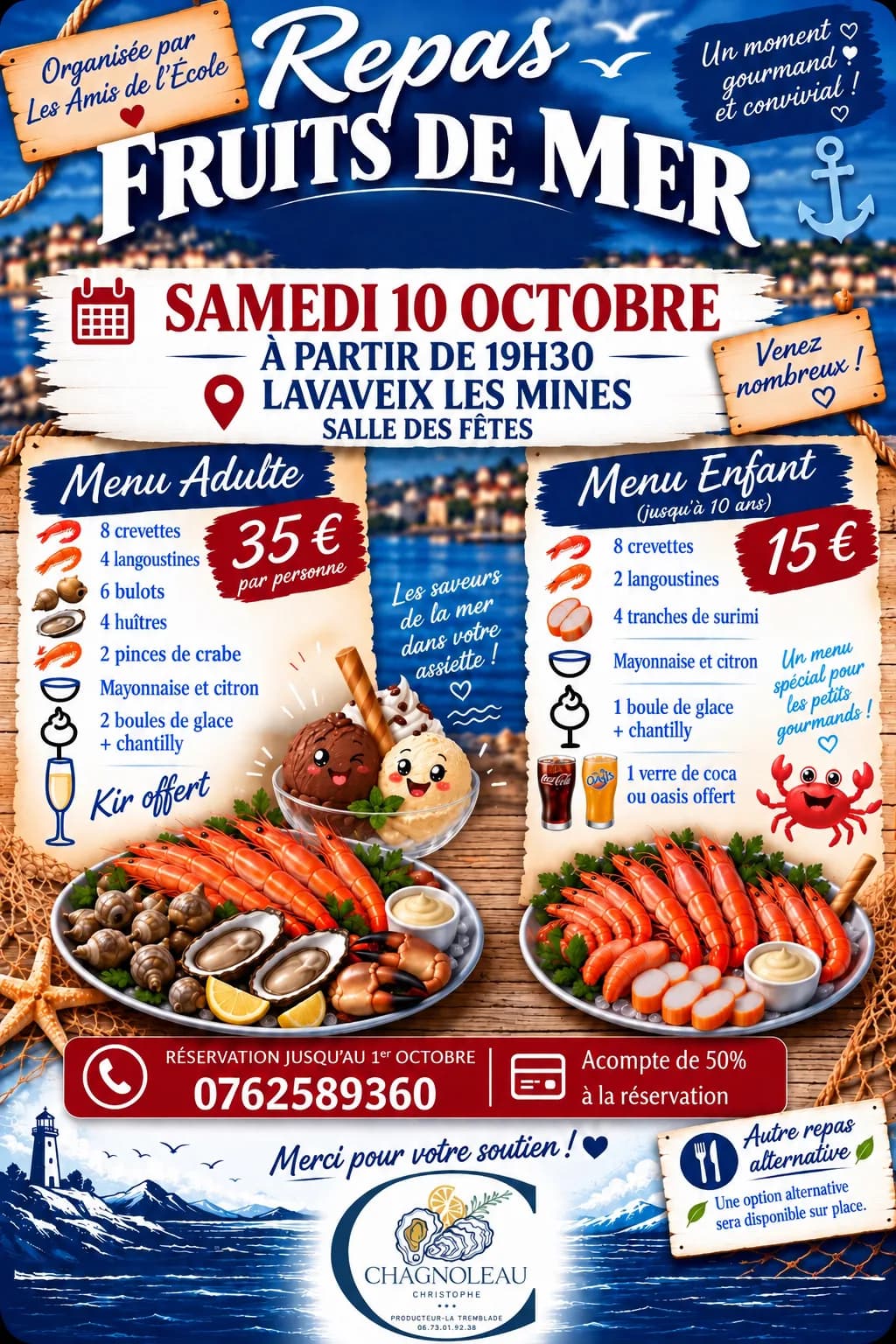 Image 1 : Repas Fruits de Mer à Lavaveix-Les-Mines background