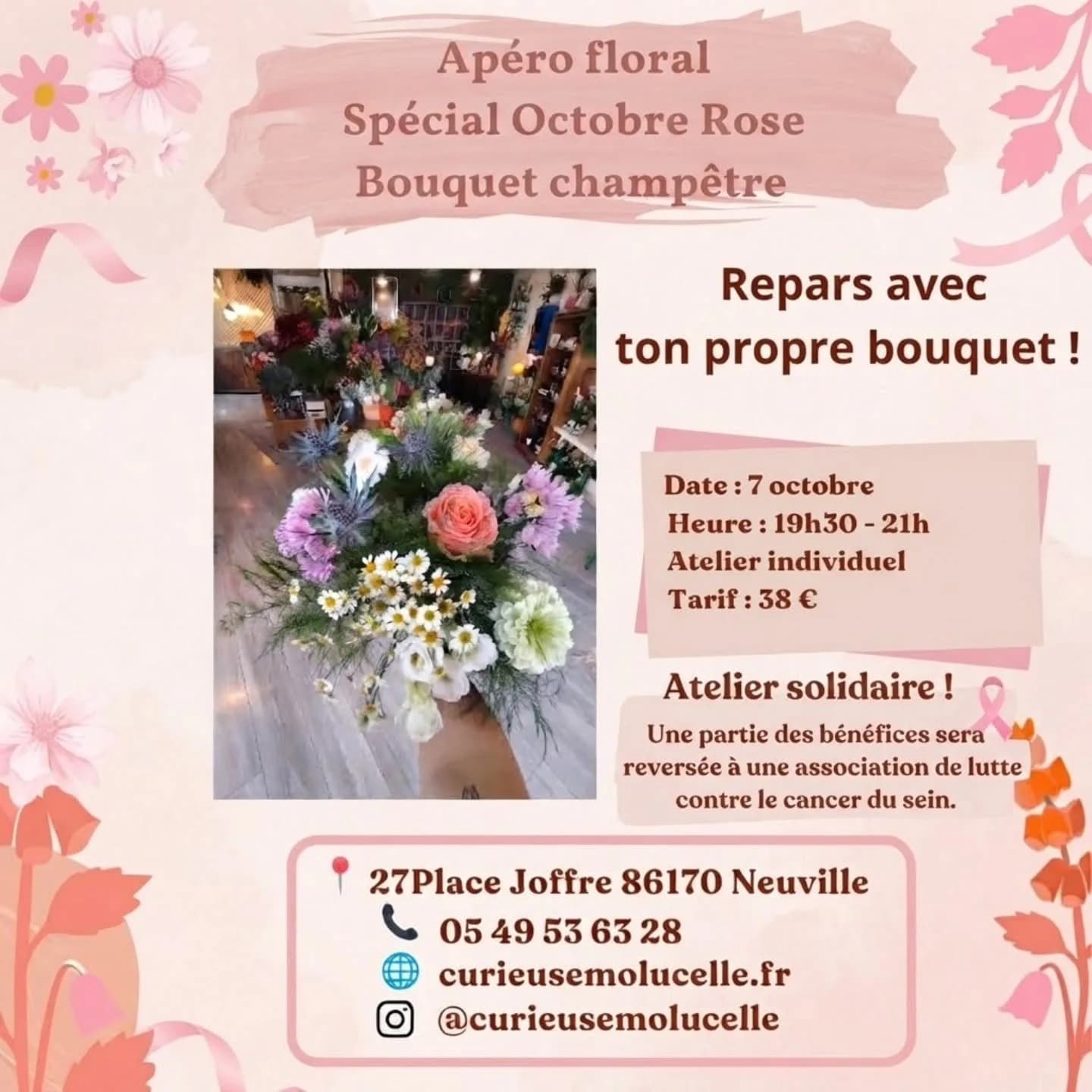 Image 2 : Atelier Apéro Floral - Spécial Octobre Rose background
