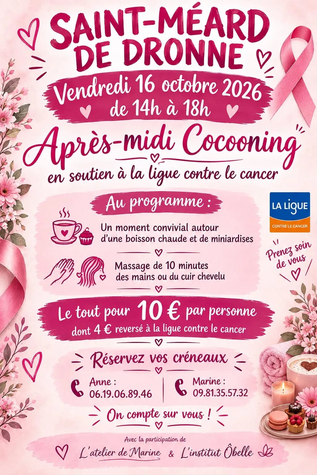 Image 1 : Après midi Cocooning en soutien à la Ligue contre le cancer background