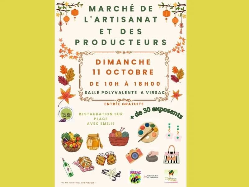 Image 1 : Marché de l'artisanat et des producteurs à Virsac background