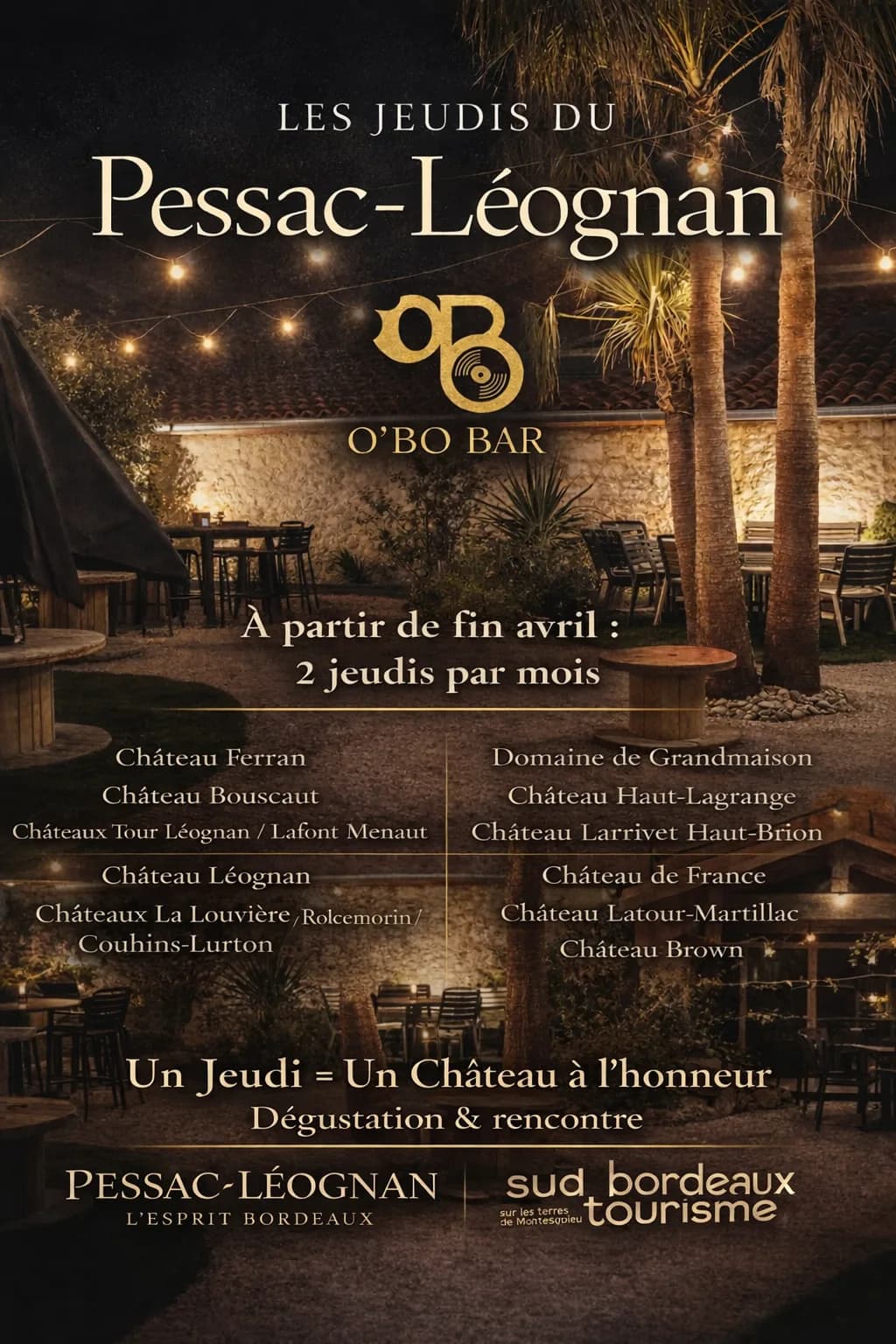 Image 3 : Les jeudis du Pessac-Léognan - O'BO BAR background