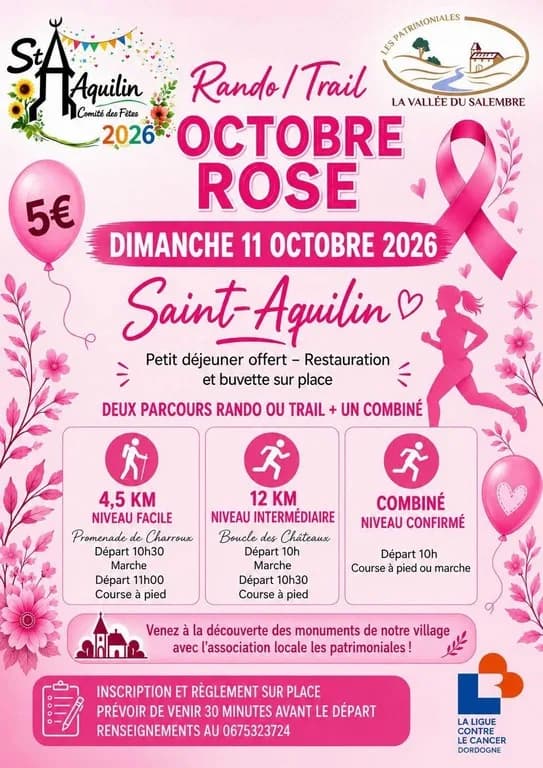 Image 1 : Octobre rose : rando/trail background