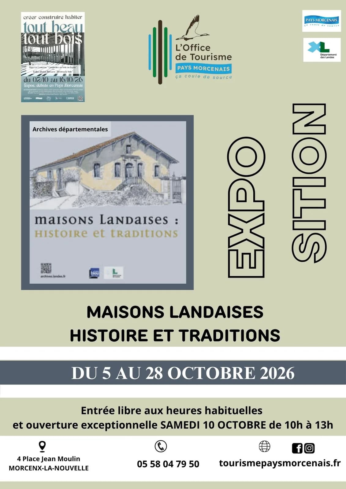 Image 1 : "tout beau tout bois" Maisons landaises, histoire et traditions background