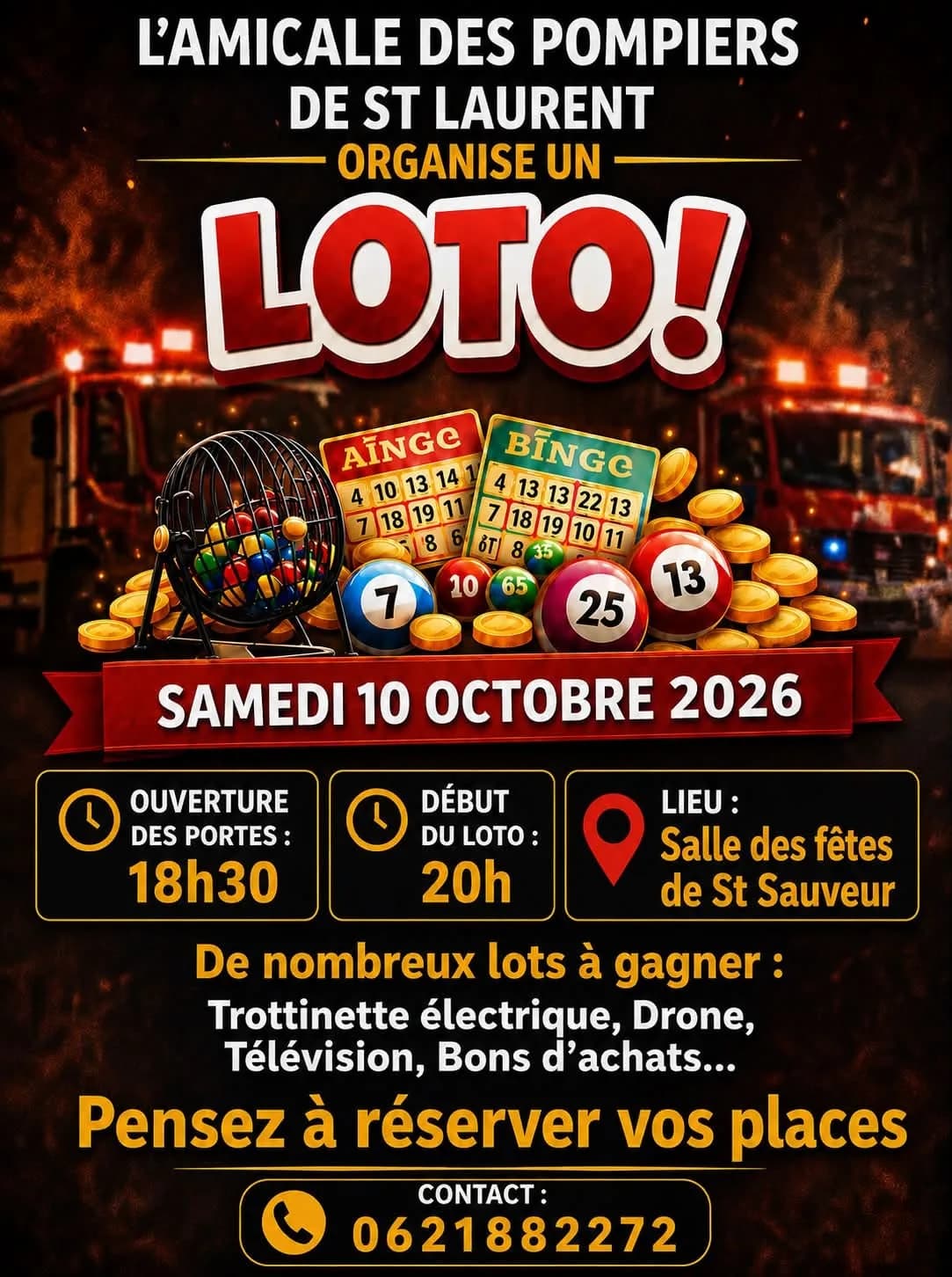 Image 2 : Loto de l'Amicale des Pompiers de St-Laurent background