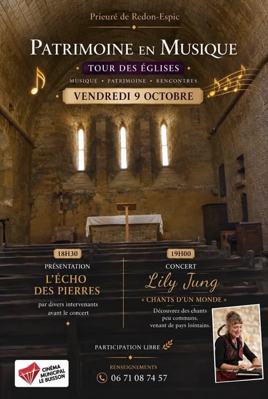 Image 2 : La Halle musicale : Concert de Lily Jung dans l'église de Redon Espic background