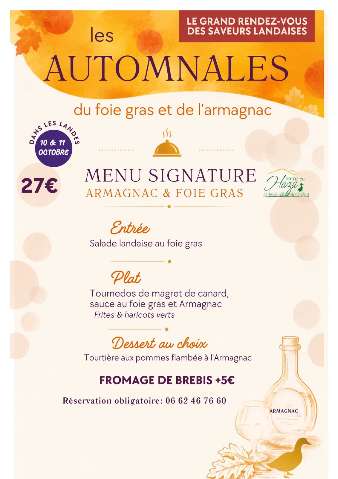 Image 1 : Menu spécial "Automnales du foie gras et de l'armagnac" background