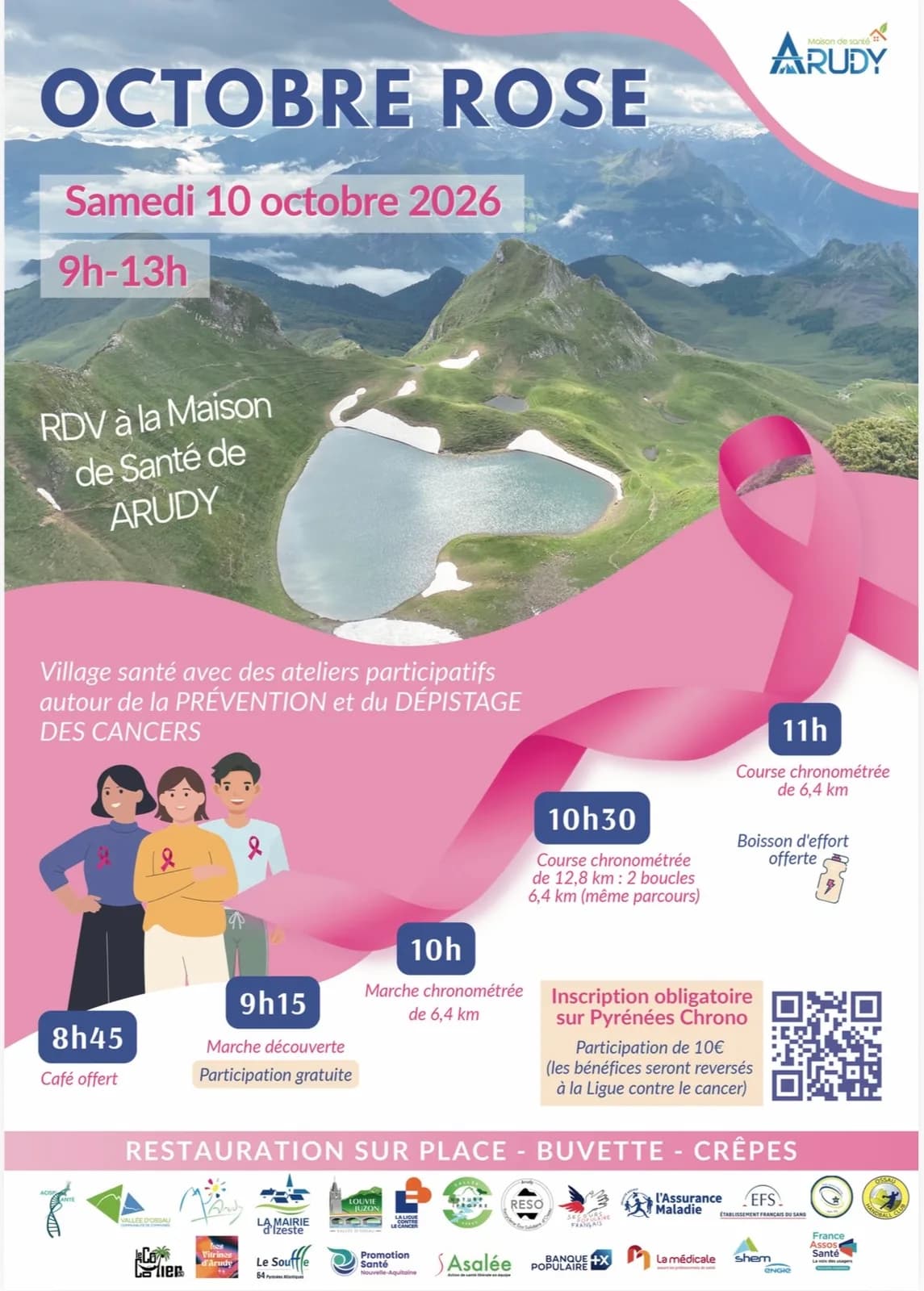 Image 1 : Octobre rose : Marche / course / ateliers de prévention background