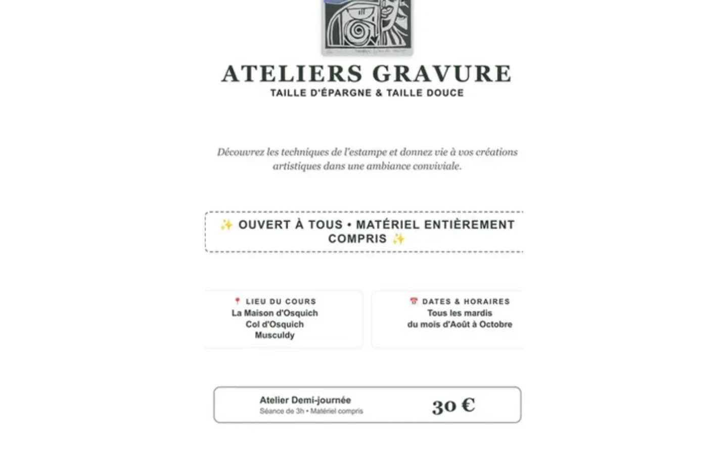 Image 1 : Atelier de gravure background
