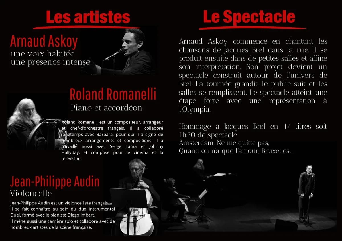 Image 1 : Spectacle Musical : La promesse BREL background