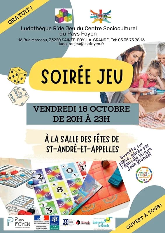 Image 2 : Soirée jeux de société avec la Ludothèque background