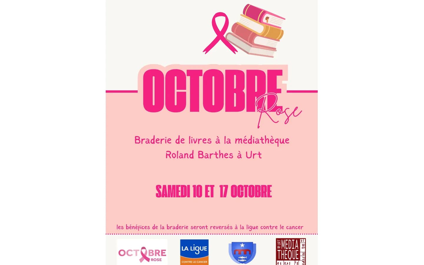 Image 1 : Octobre Rose : braderie de livres background